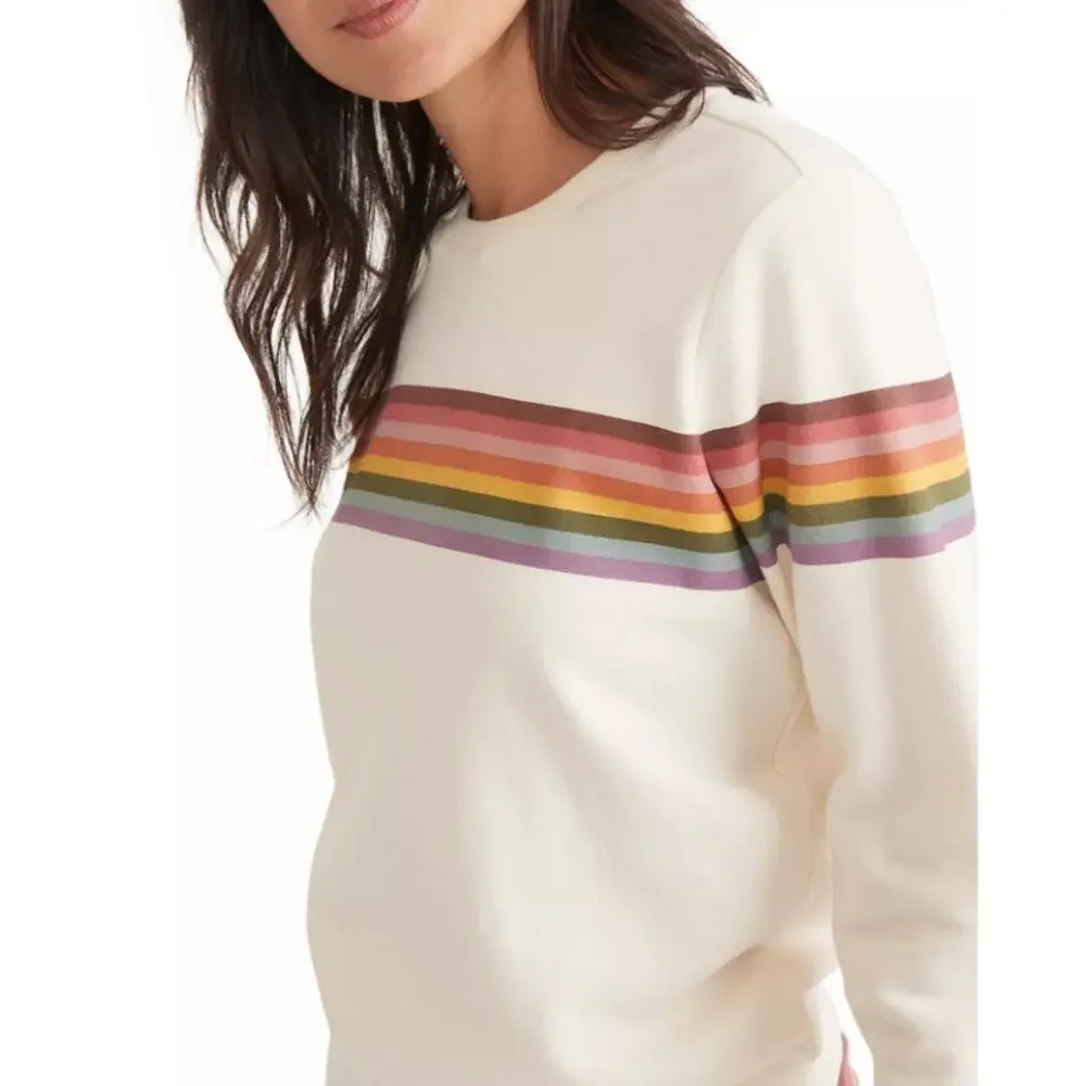 Marine Layer Anytime Sweatshirt Ivory Size Small - Picture 2 of 9